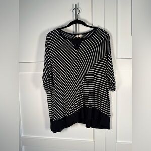 Moth Black and White Striped Tunic